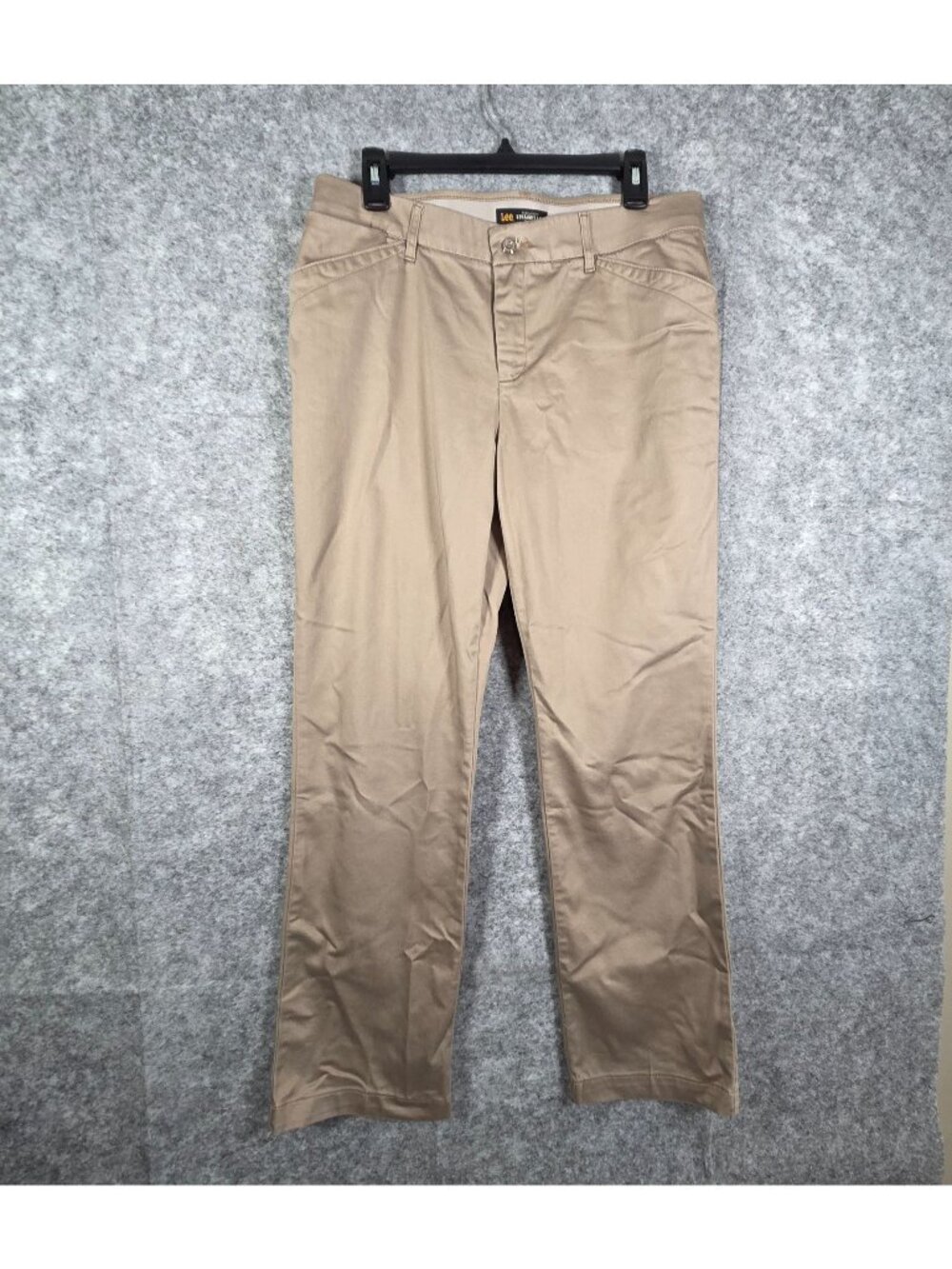 Lee Mid Rise Straight Leg Regular Fit Casual Pants Khaki Size M